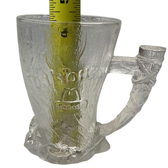McDonald's 1993 FLINTSTONES "RocDonalds" Frosted Glass “Mammoth Mug” Coffee - Picture 9 of 11